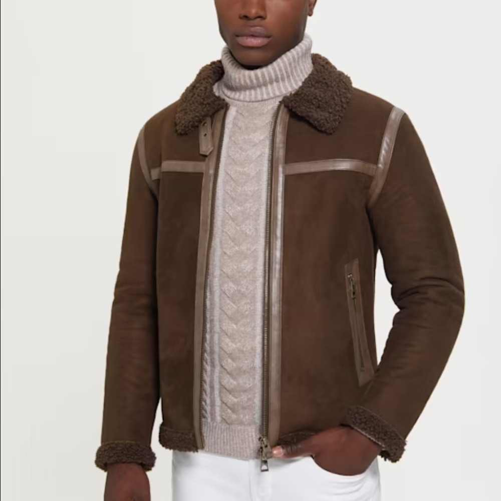 Men's ECO Faux-Shearling Suede Sherpa Jacket Large